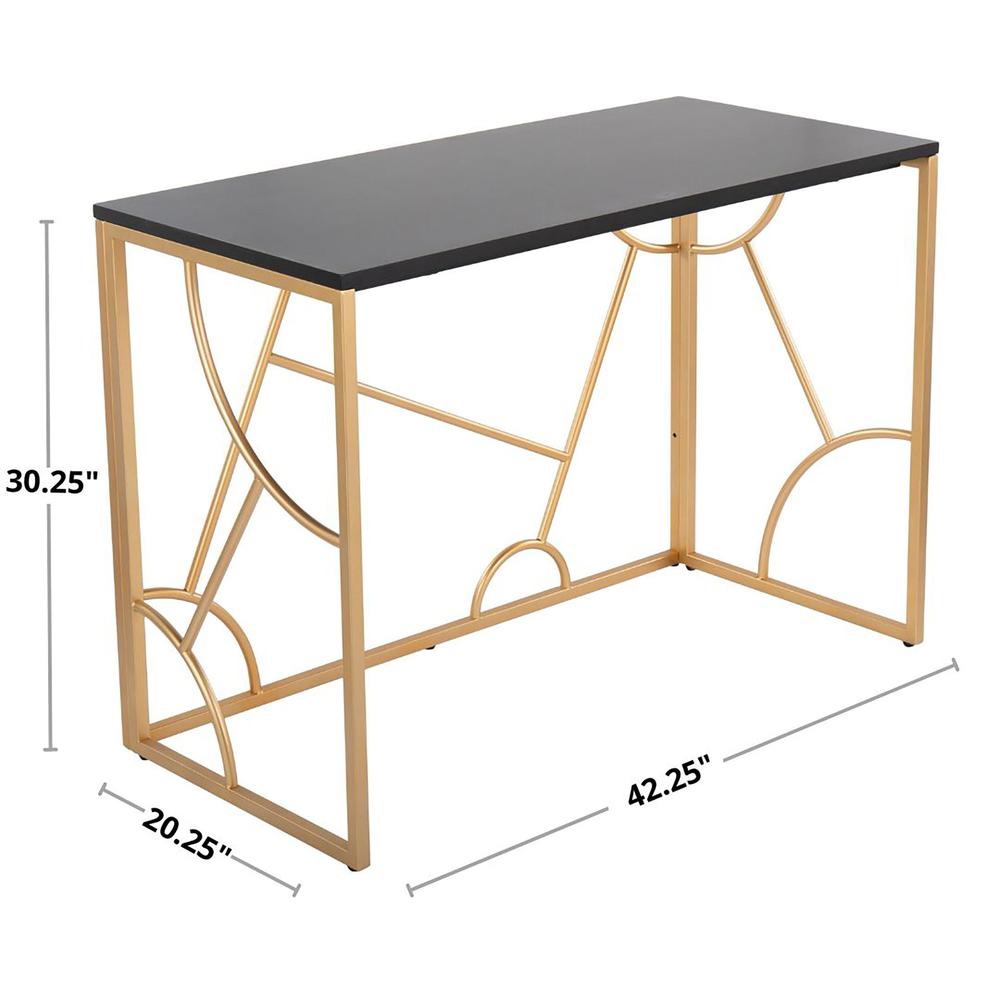 Gold Metal, Black MDF Constellation Desk. Picture 7