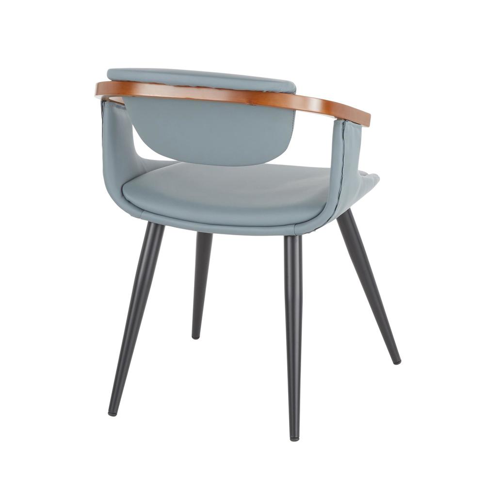 Black Metal, Grey PU, Walnut Bamboo Oracle Chair. Picture 3