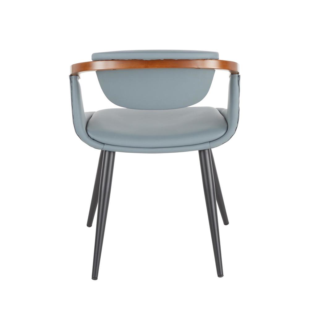 Black Metal, Grey PU, Walnut Bamboo Oracle Chair. Picture 4