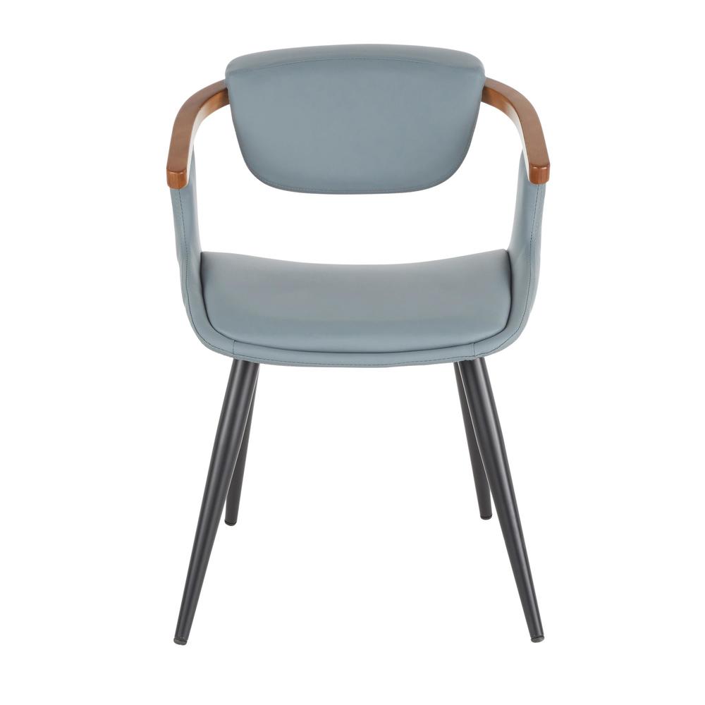 Black Metal, Grey PU, Walnut Bamboo Oracle Chair. Picture 5
