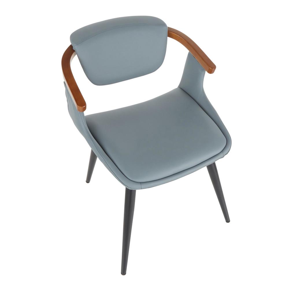 Black Metal, Grey PU, Walnut Bamboo Oracle Chair. Picture 6