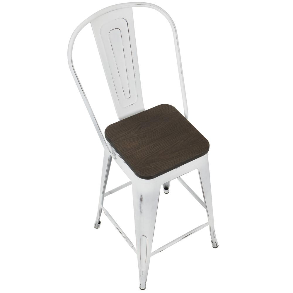 White, Espresso Oregon High Back Counter Stool - Set of 2. Picture 7