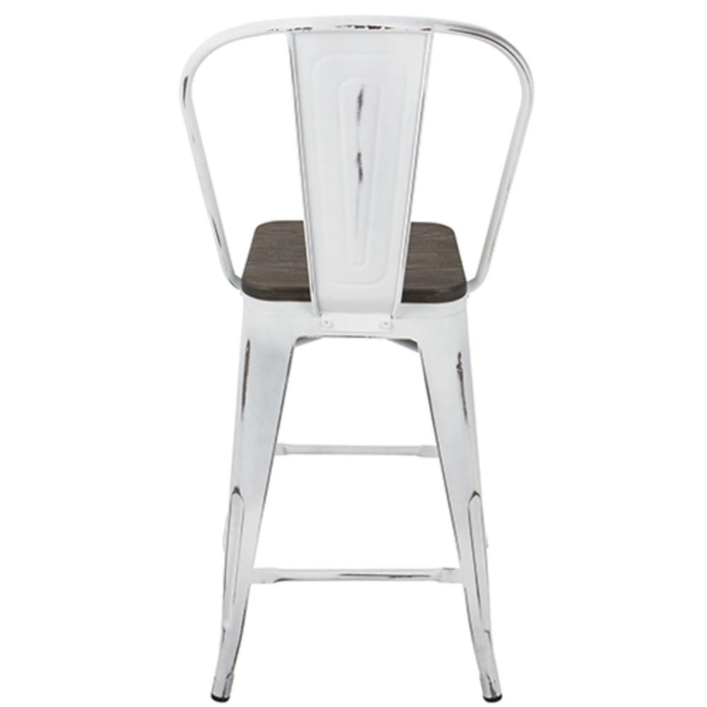 White, Espresso Oregon High Back Counter Stool - Set of 2. Picture 5