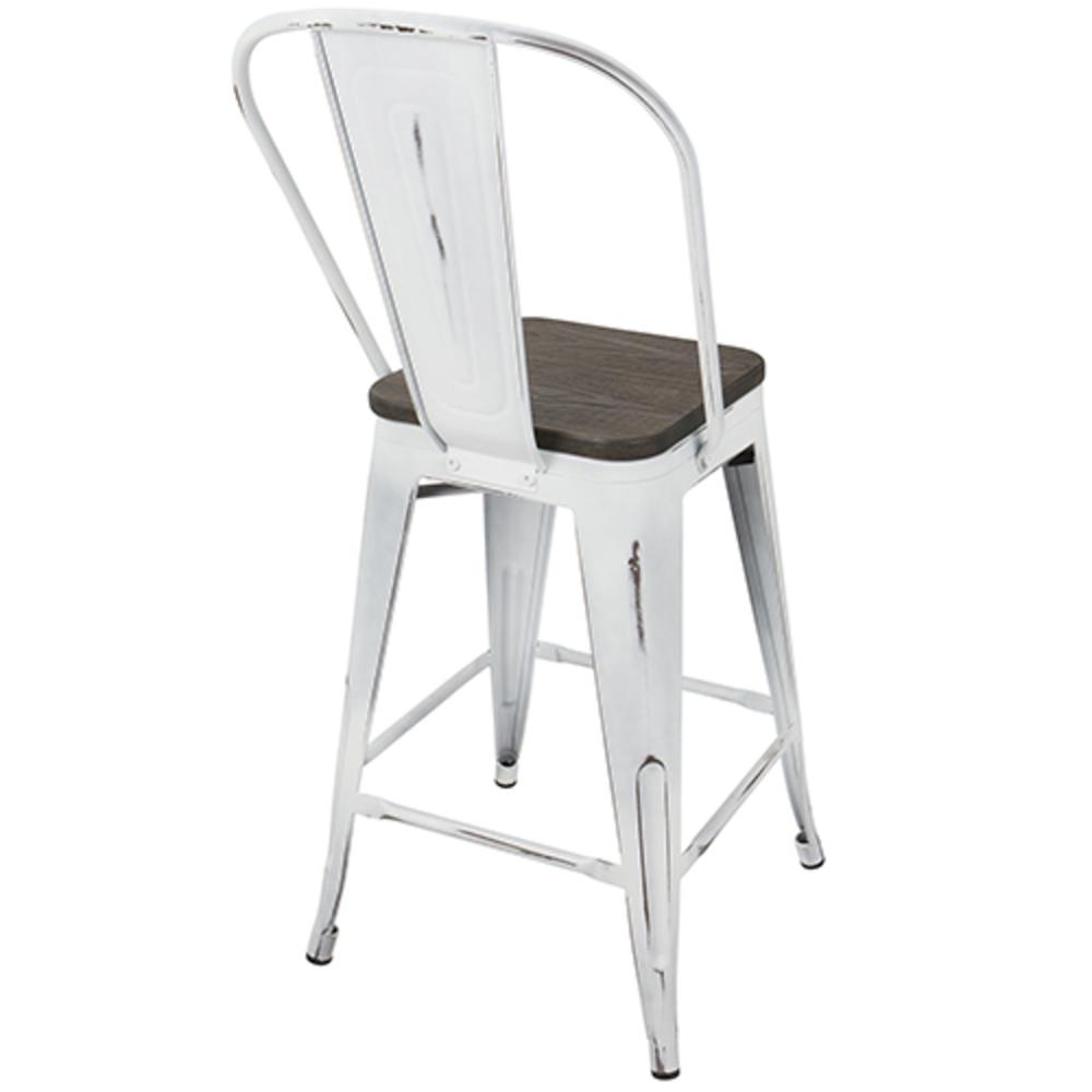 White, Espresso Oregon High Back Counter Stool - Set of 2. Picture 4