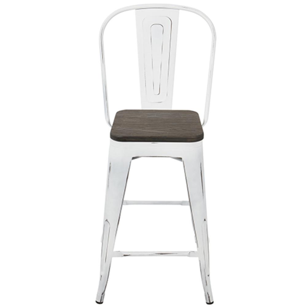 White, Espresso Oregon High Back Counter Stool - Set of 2. Picture 6