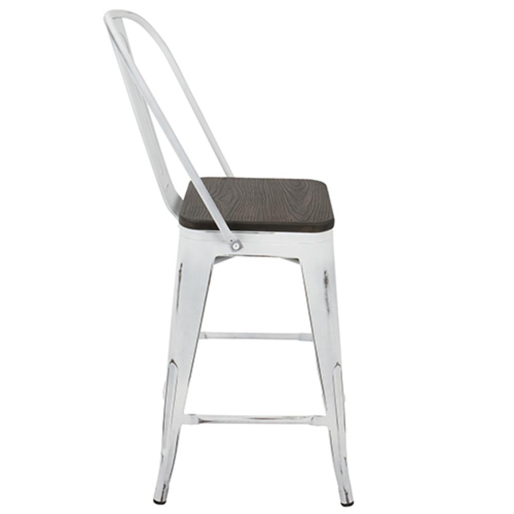 White, Espresso Oregon High Back Counter Stool - Set of 2. Picture 3