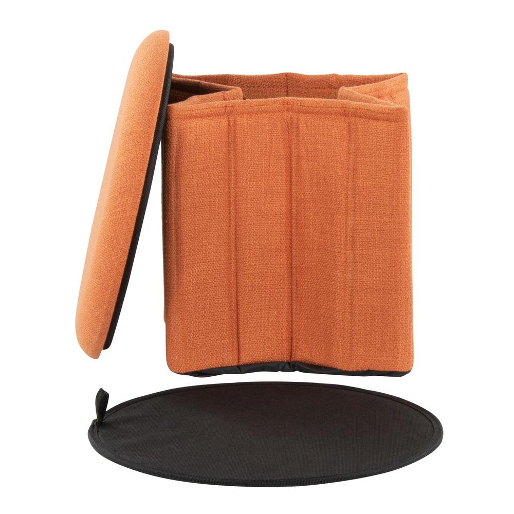 Orange Polyester Lindsey Storage Ottoman. Picture 4