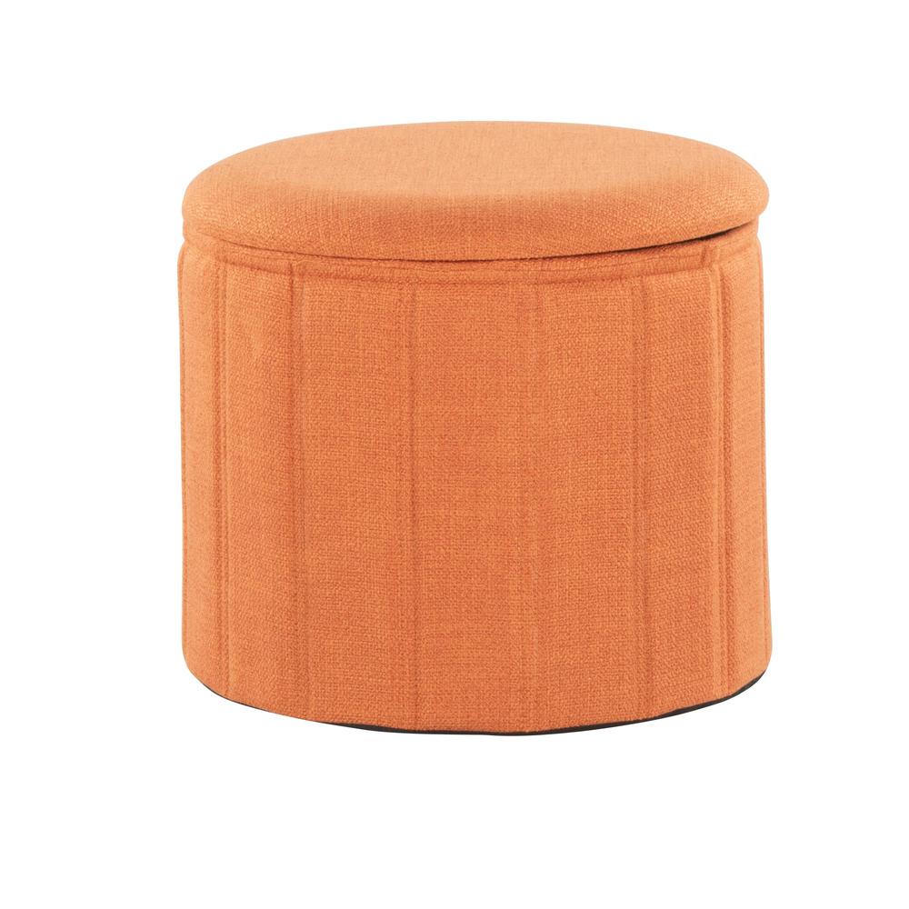 Orange Polyester Lindsey Storage Ottoman. Picture 1