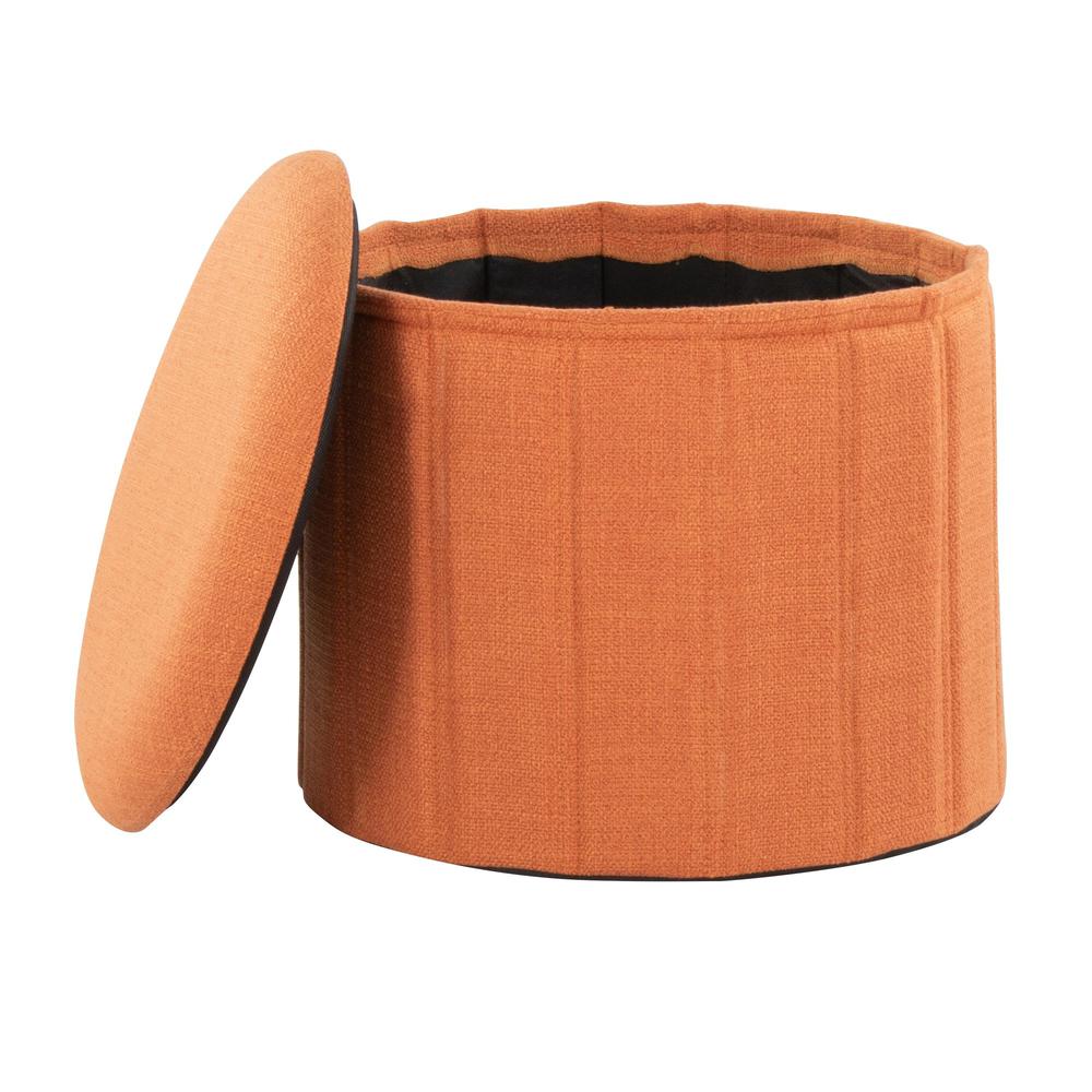 Orange Polyester Lindsey Storage Ottoman. Picture 2