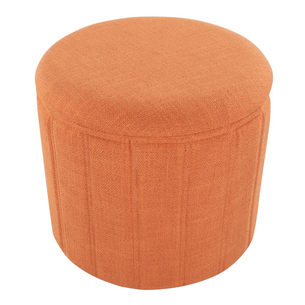 Orange Polyester Lindsey Storage Ottoman. Picture 3