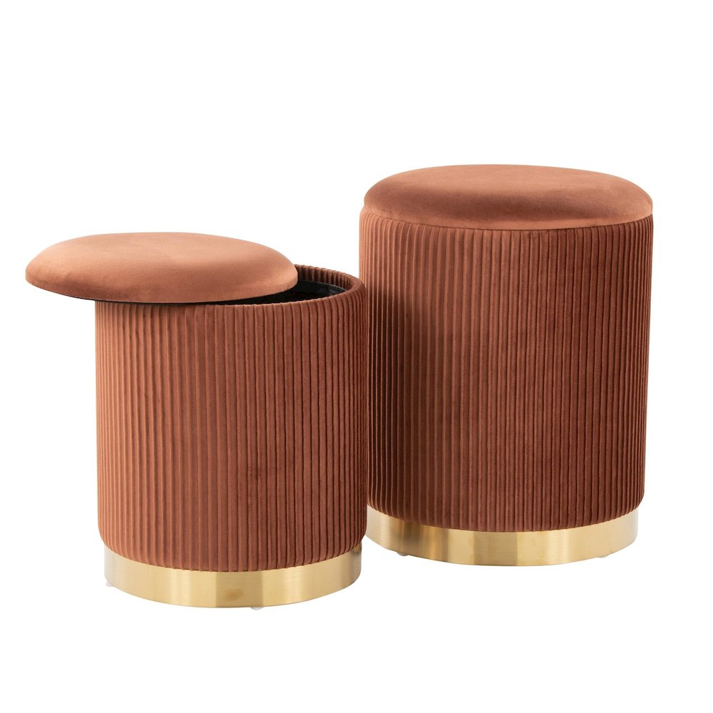 Marla Nesting Pleated Ottoman Set. Picture 2