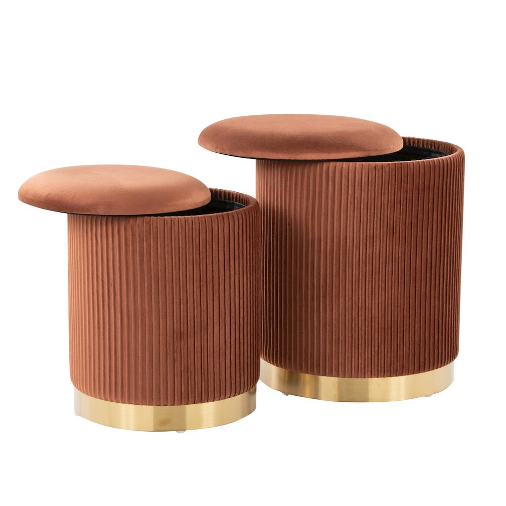 Marla Nesting Pleated Ottoman Set. Picture 7