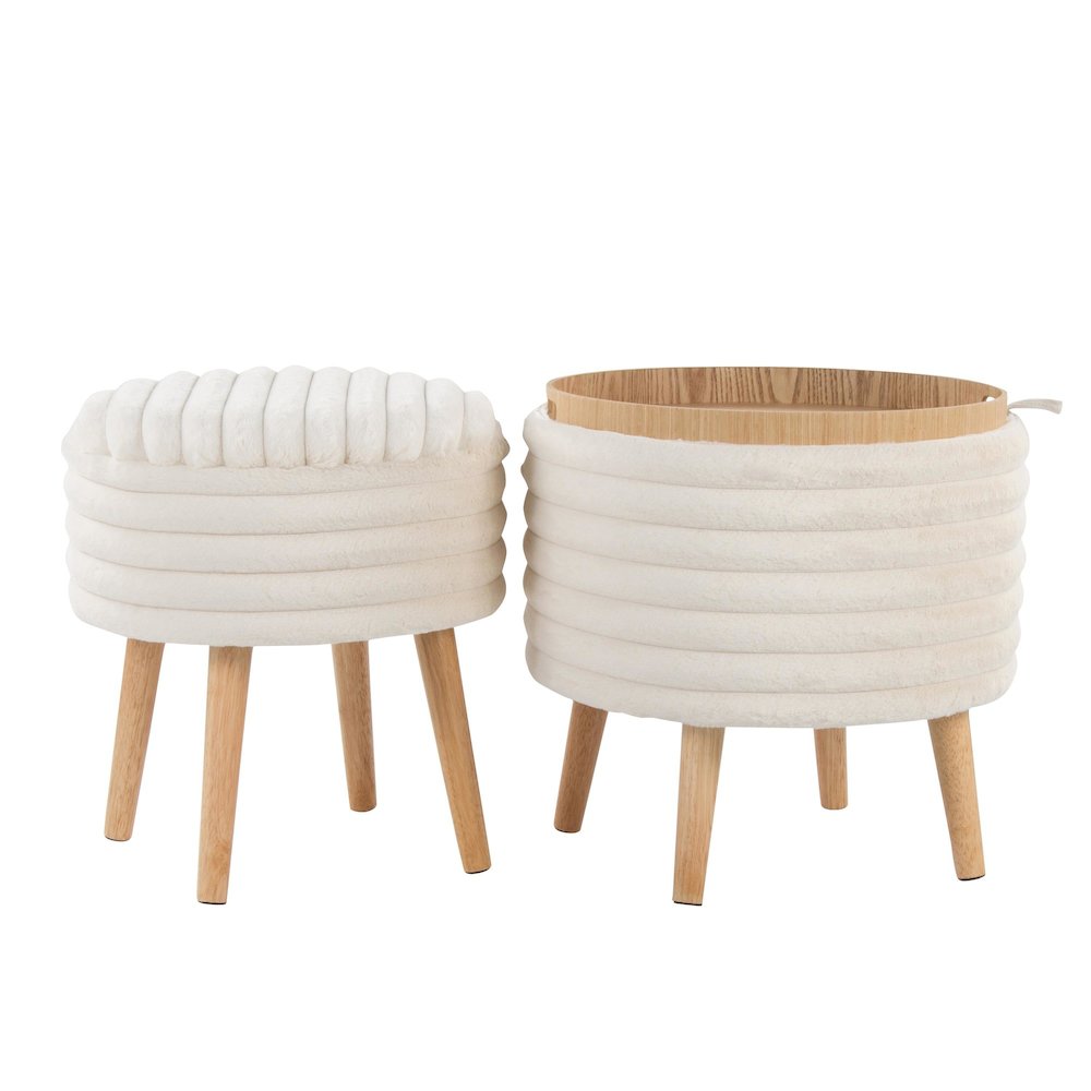Tray Plush Storage Ottoman Set. Picture 3
