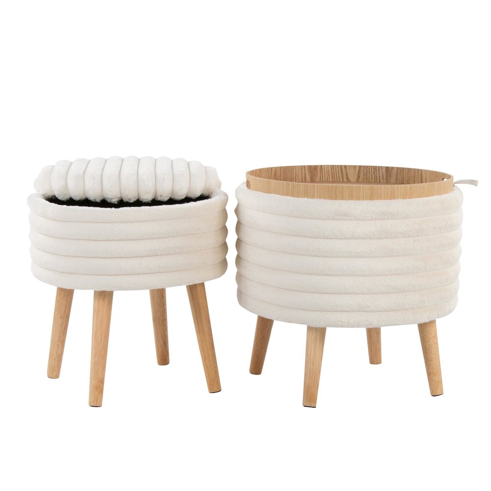 Tray Plush Storage Ottoman Set. Picture 4