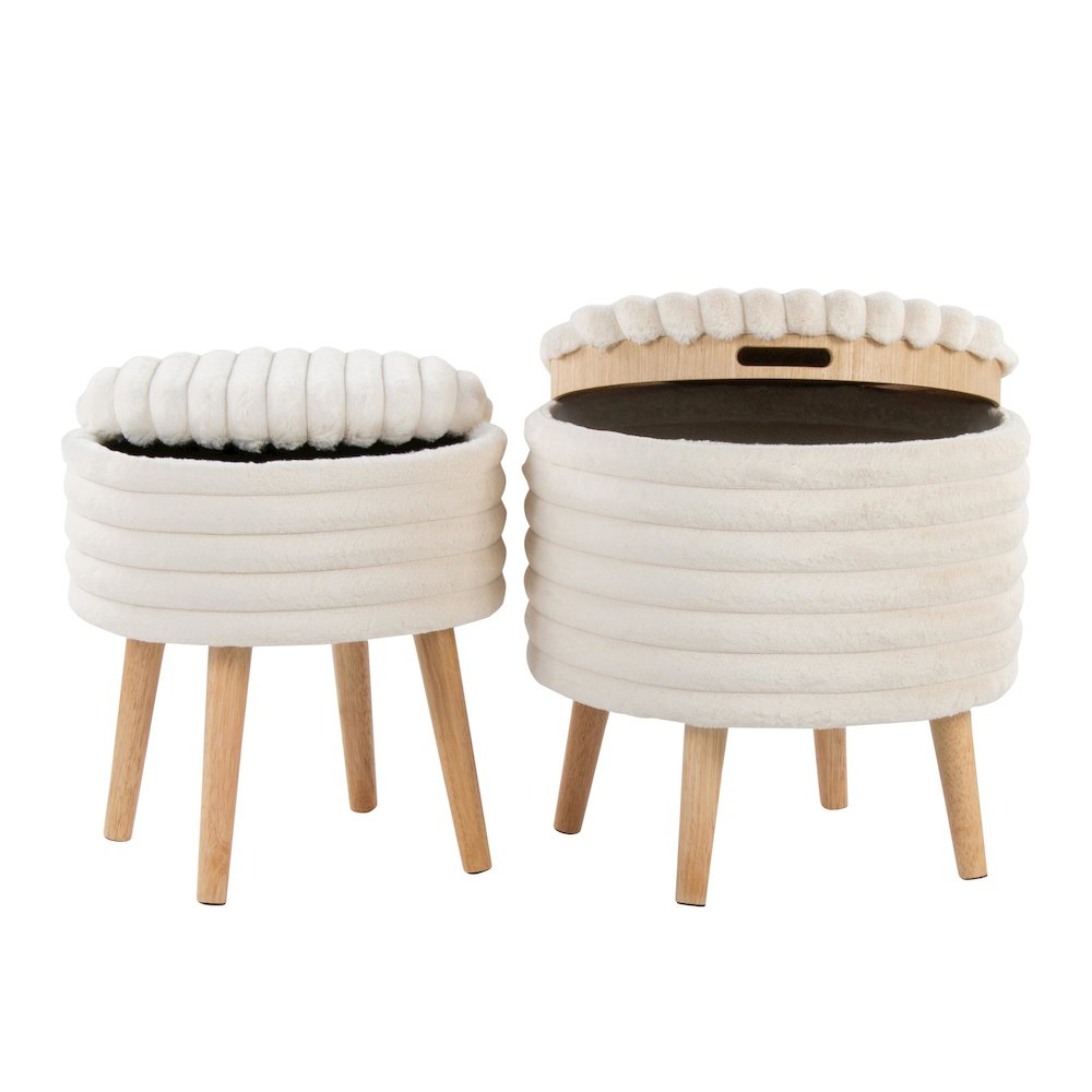 Tray Plush Storage Ottoman Set. Picture 2