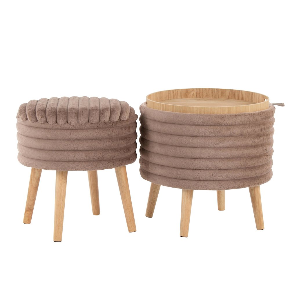 Tray Plush Storage Ottoman Set. Picture 3