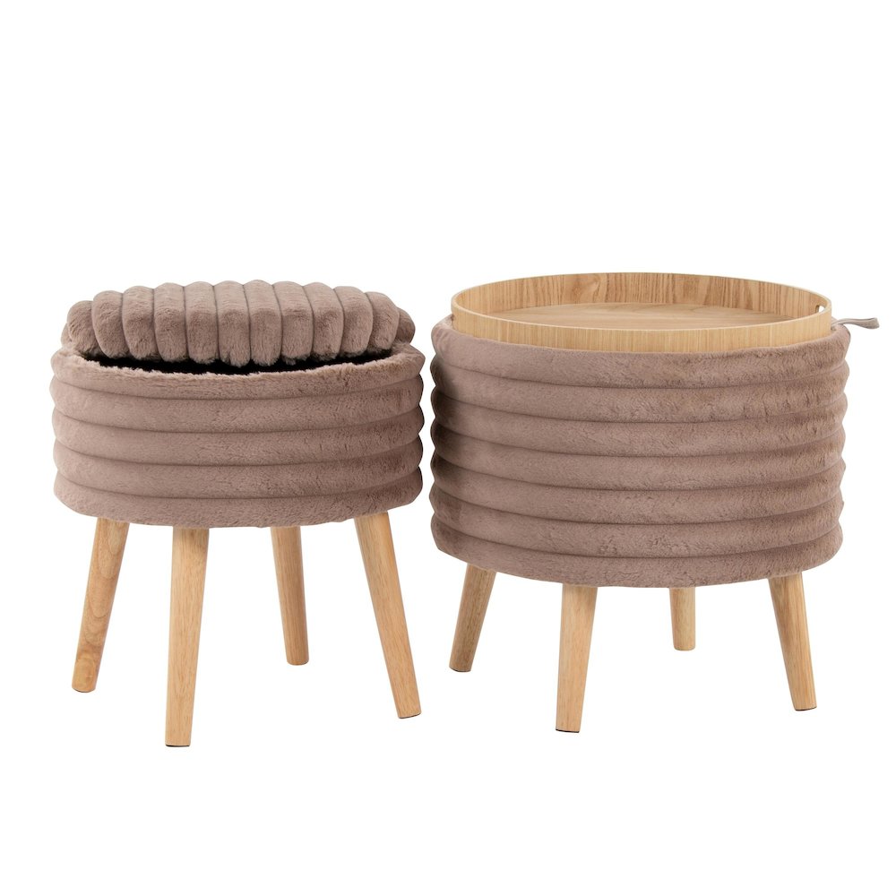 Tray Plush Storage Ottoman Set. Picture 4