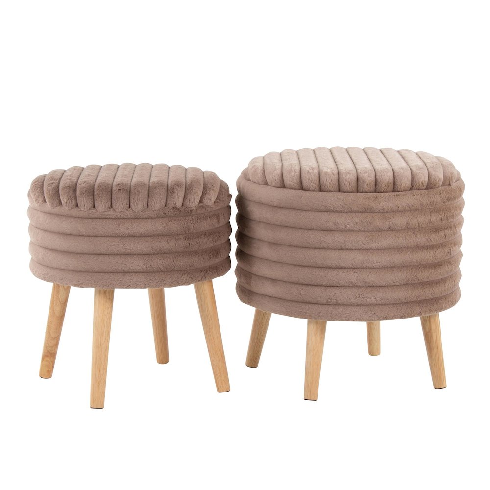 Tray Plush Storage Ottoman Set. Picture 1