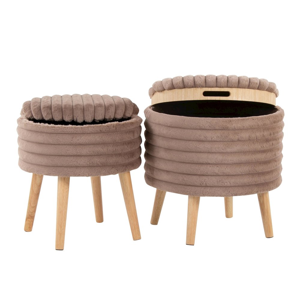 Tray Plush Storage Ottoman Set. Picture 2