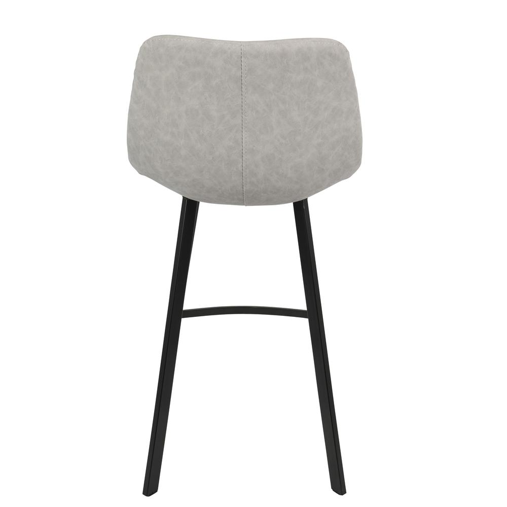 Grey PU Fabric, Black Legs Outlaw Counter Stool - Set of 2. Picture 5