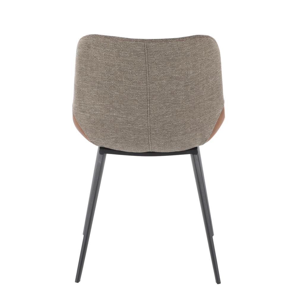 Black Metal, Espresso PU, Brown Fabric Outlaw Two-Tone Chair - Set of 2. Picture 5