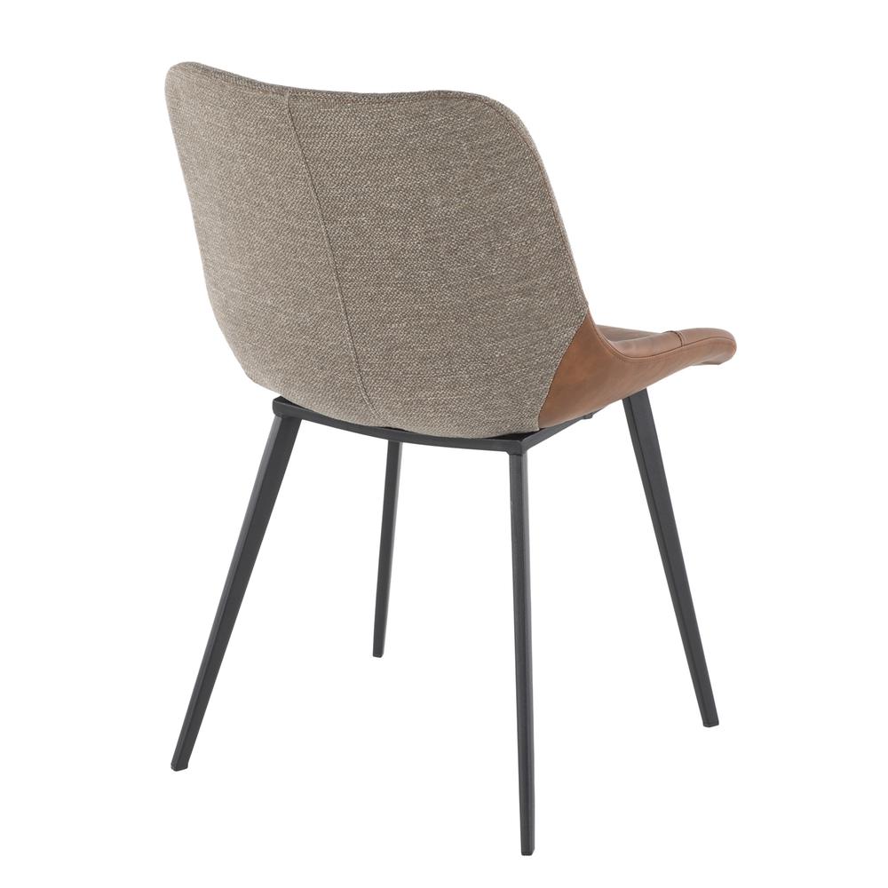 Black Metal, Espresso PU, Brown Fabric Outlaw Two-Tone Chair - Set of 2. Picture 4