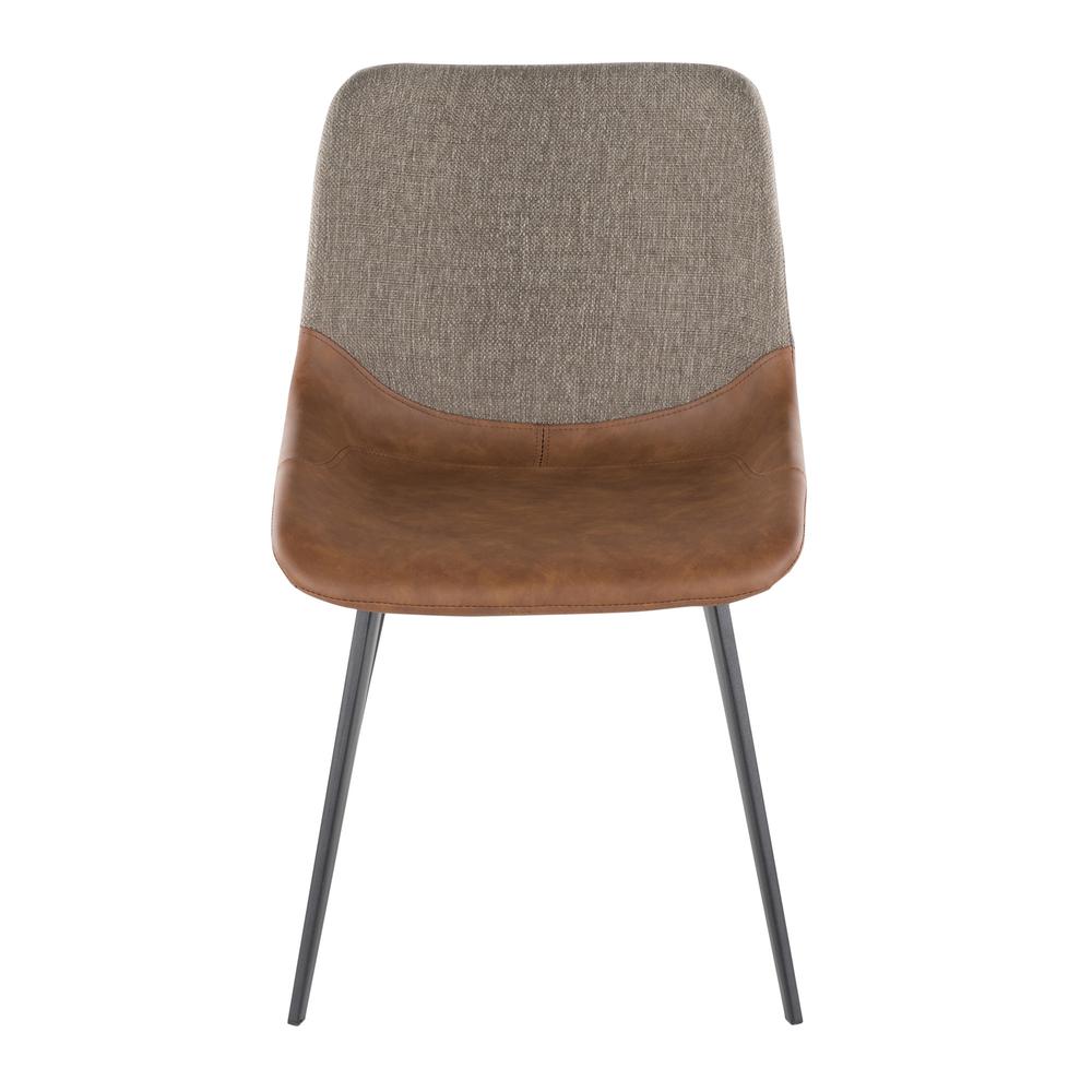 Black Metal, Espresso PU, Brown Fabric Outlaw Two-Tone Chair - Set of 2. Picture 6
