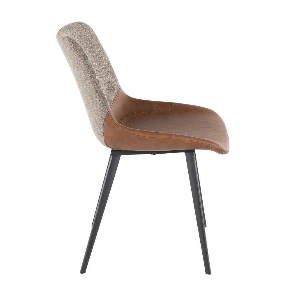 Black Metal, Espresso PU, Brown Fabric Outlaw Two-Tone Chair - Set of 2. Picture 3