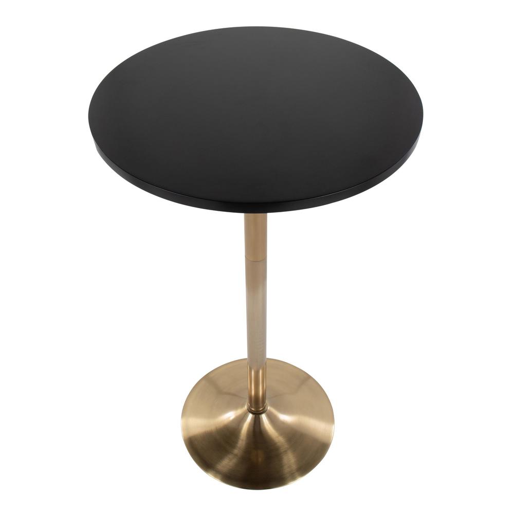Gold Metal, Black MDF Pebble Dining or Bar Table. Picture 2