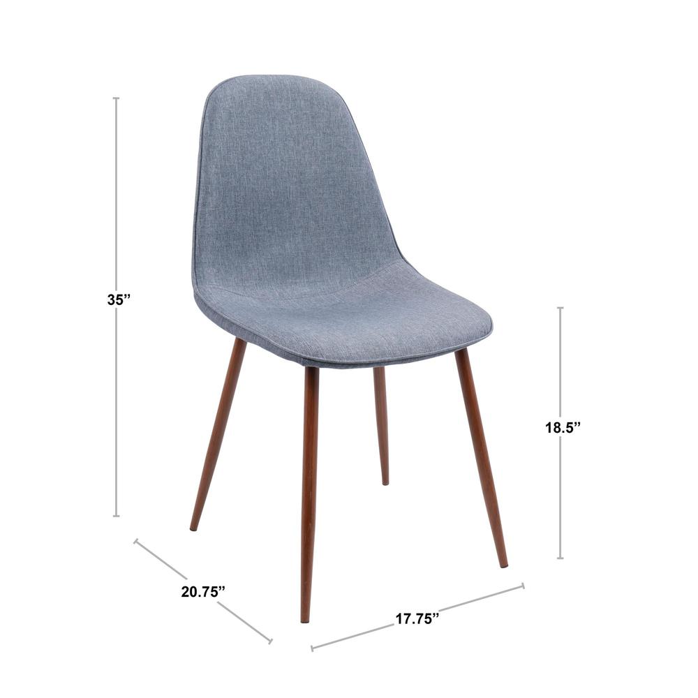 Walnut, Blue Pebble Dining Chair - Set of 2. Picture 8