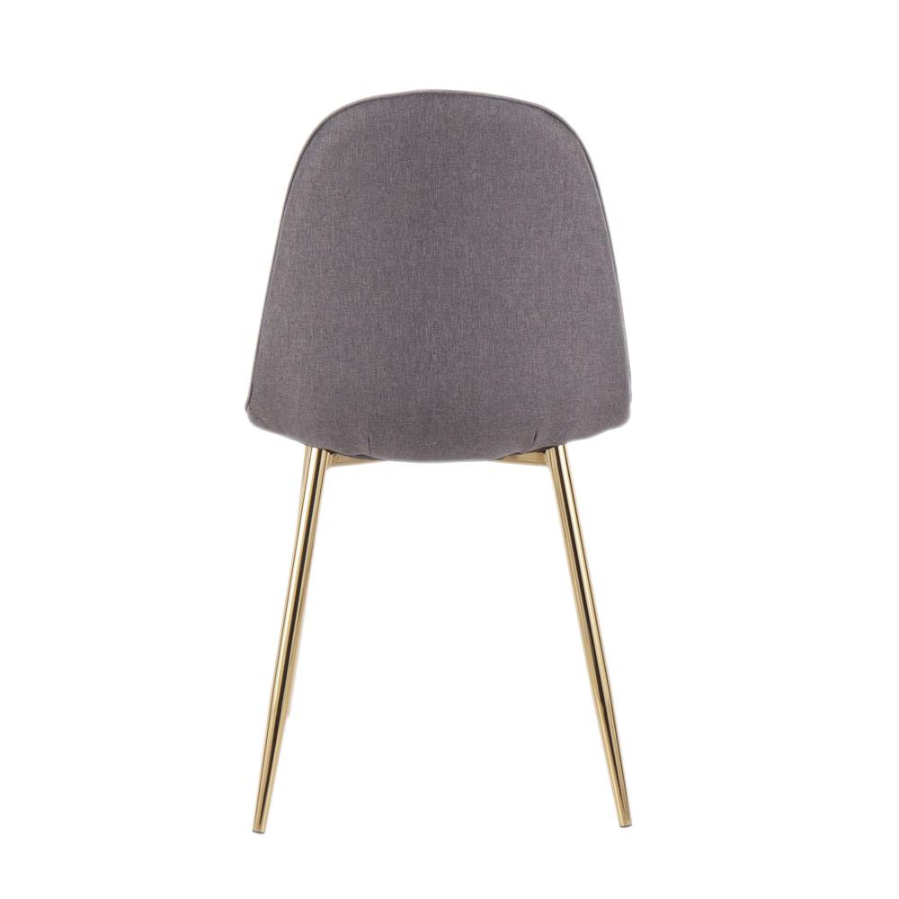 Gold Steel, Charcoal Fabric Pebble Chair - Set of 2. Picture 5