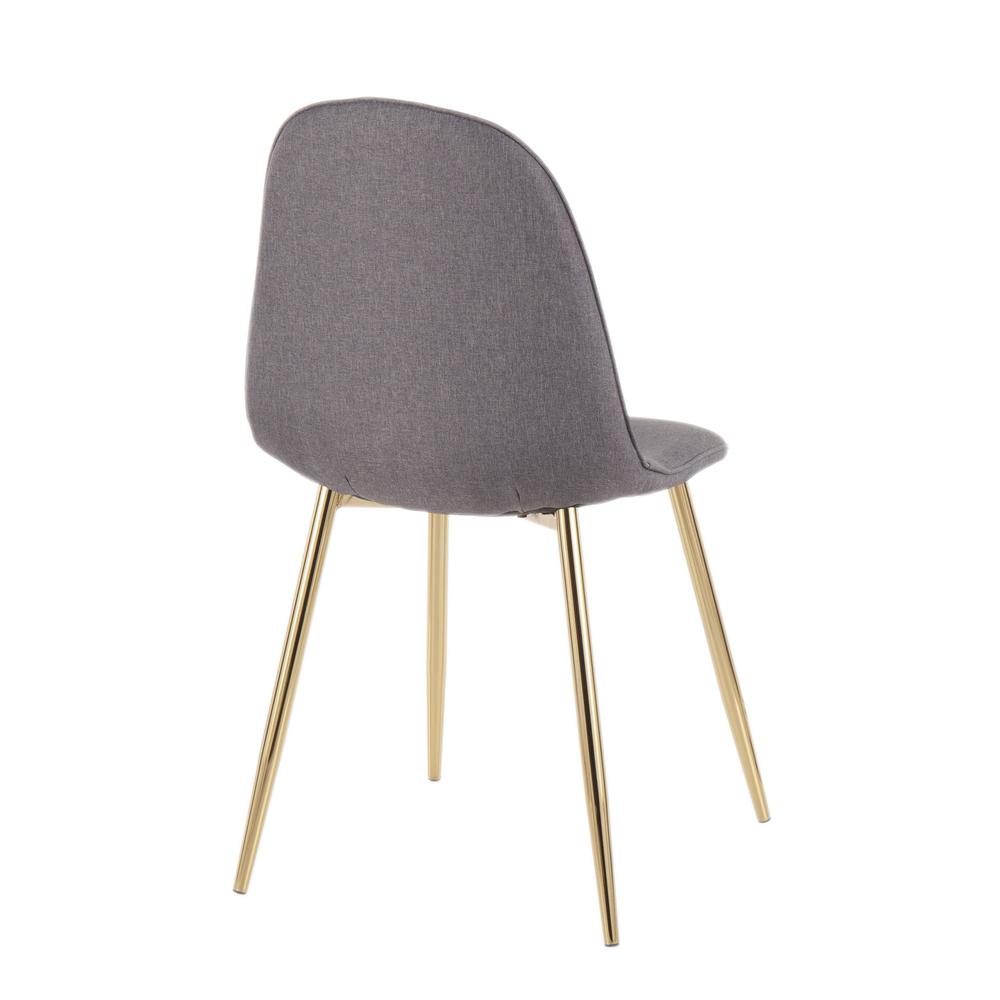 Gold Steel, Charcoal Fabric Pebble Chair - Set of 2. Picture 4