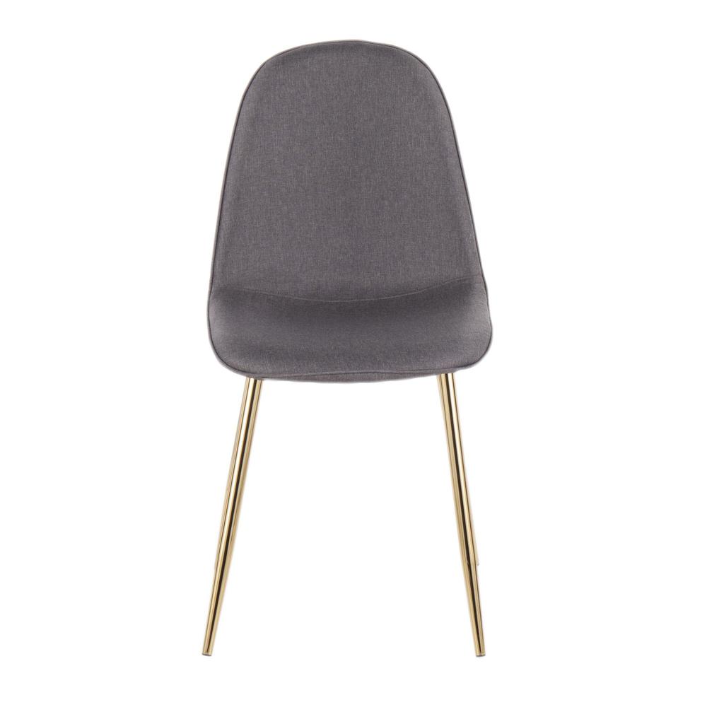 Gold Steel, Charcoal Fabric Pebble Chair - Set of 2. Picture 6