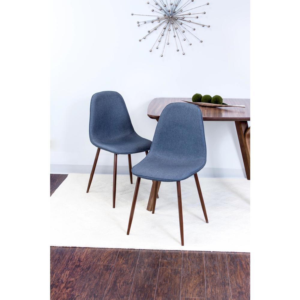 Walnut, Blue Pebble Dining Chair - Set of 2. Picture 11