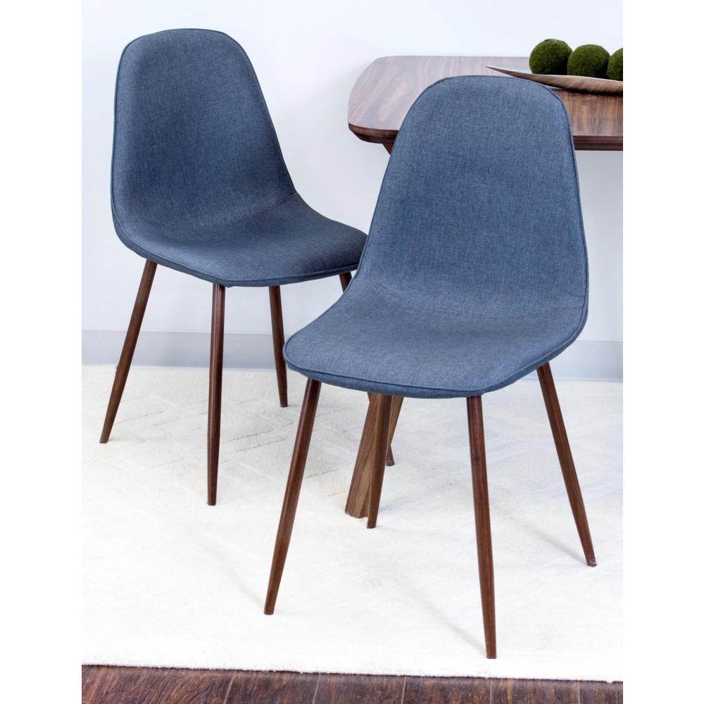 Walnut, Blue Pebble Dining Chair - Set of 2. Picture 12
