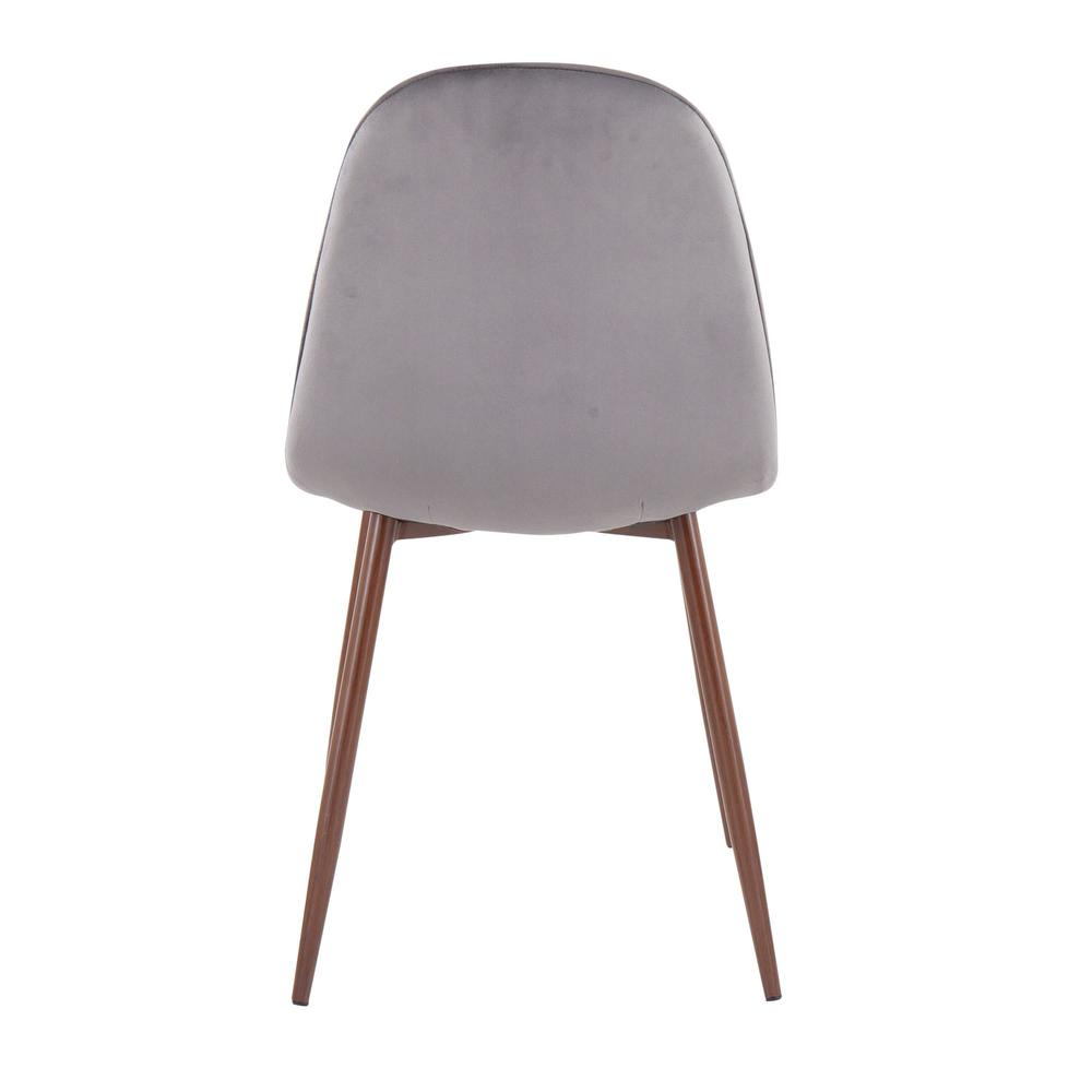 Walnut Metal, Grey Velvet Pebble Chair - Set of 2. Picture 5