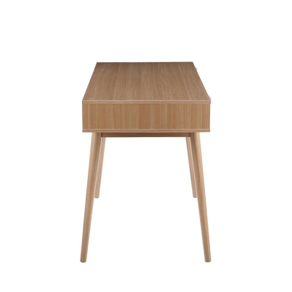 Natural Wood, White Wood Pebble Double Desk. Picture 2