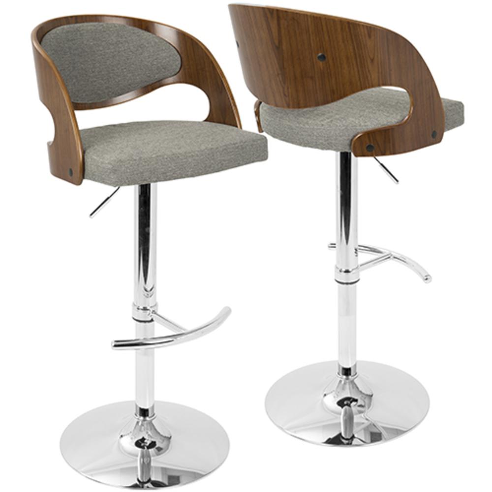 Walnut, Grey Pino Barstool. Picture 1