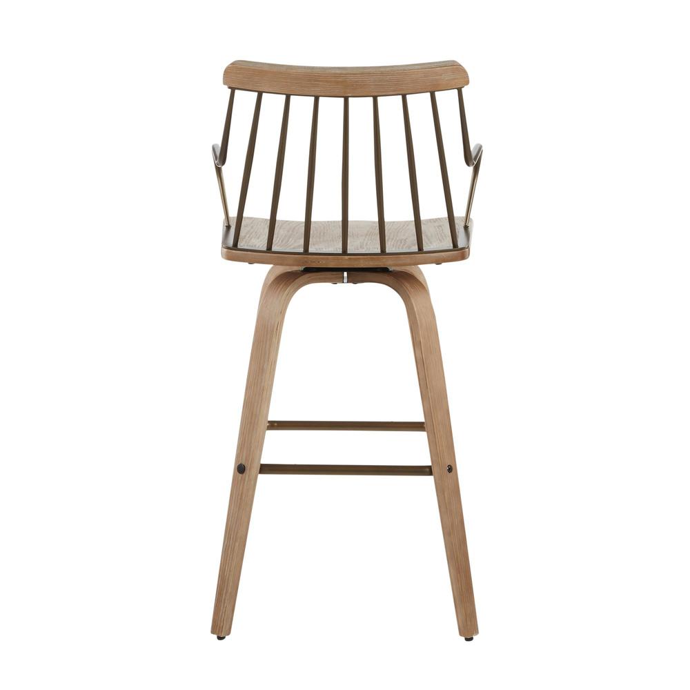 White Washed Wood, Antique Copper Metal Preston Counter Stool. Picture 4