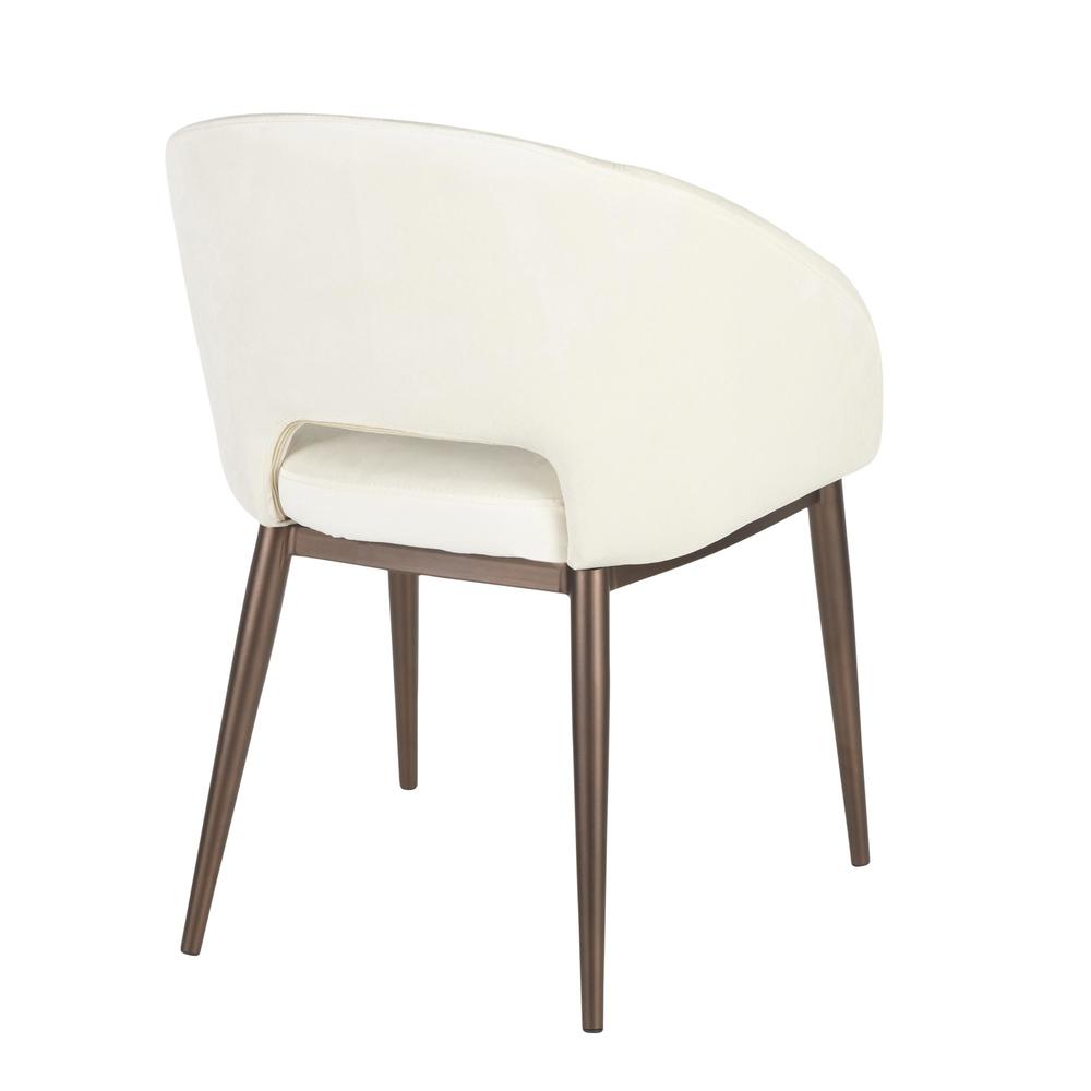 Copper Metal, Cream Velvet Renee Chair. Picture 3