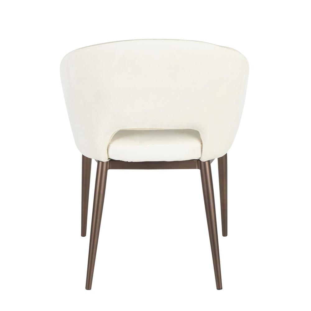 Copper Metal, Cream Velvet Renee Chair. Picture 4