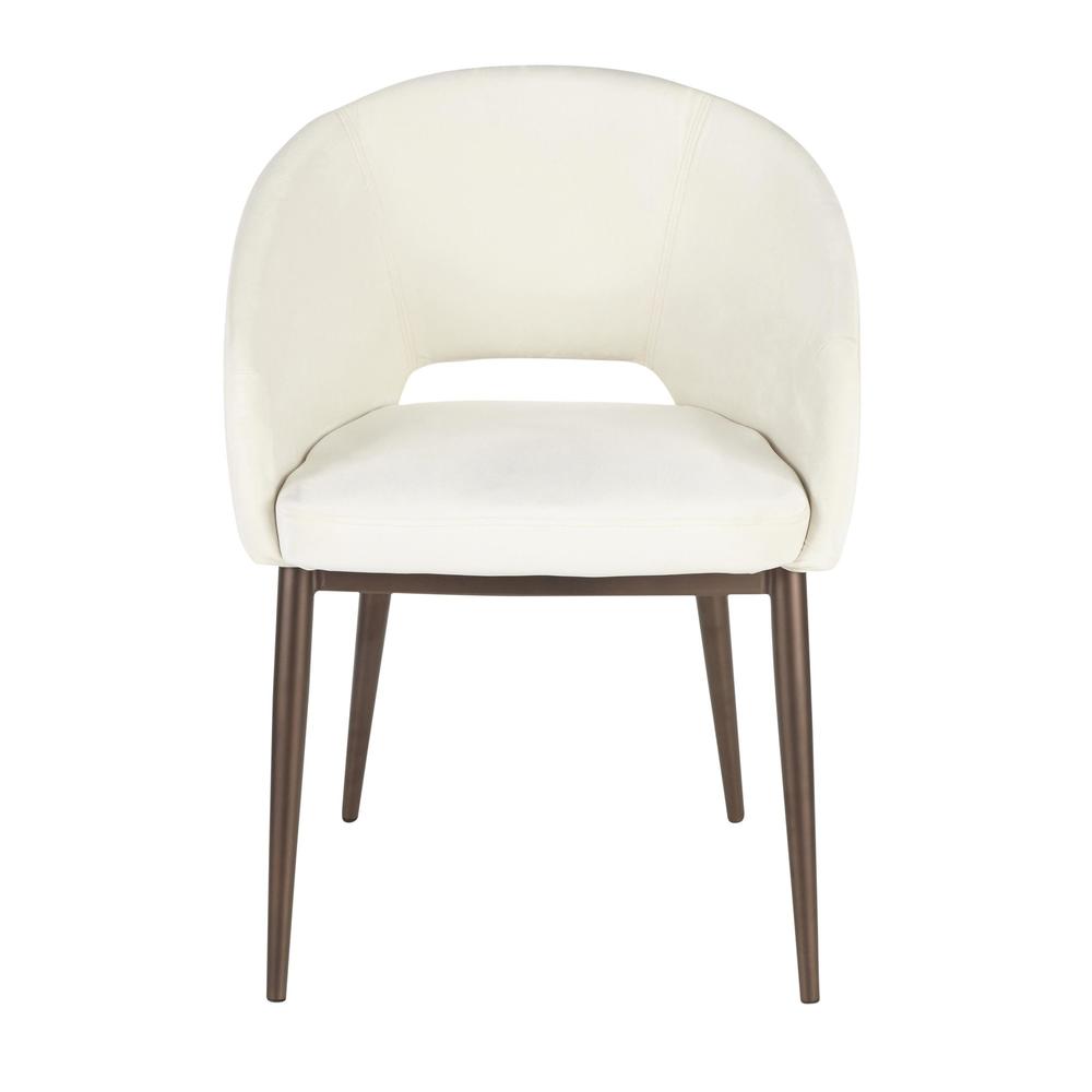Copper Metal, Cream Velvet Renee Chair. Picture 5