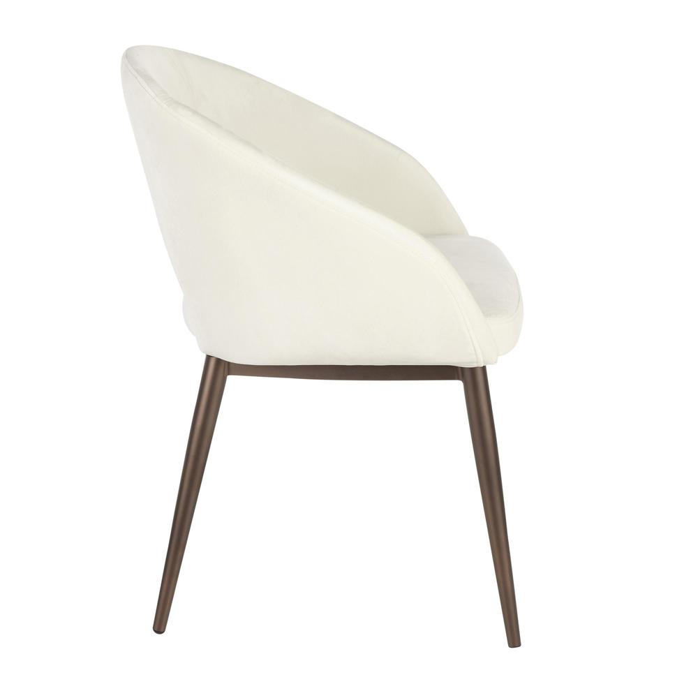 Copper Metal, Cream Velvet Renee Chair. Picture 2