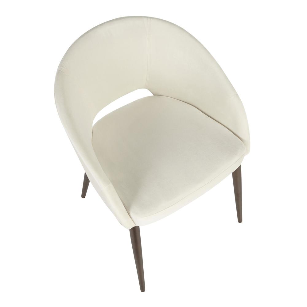 Copper Metal, Cream Velvet Renee Chair. Picture 6