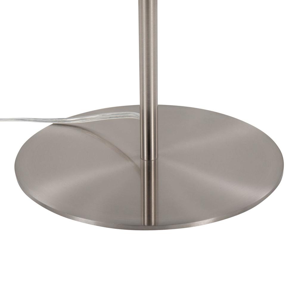 Brushed Nickel, White Shade Rhonda Floor Lamp. Picture 8