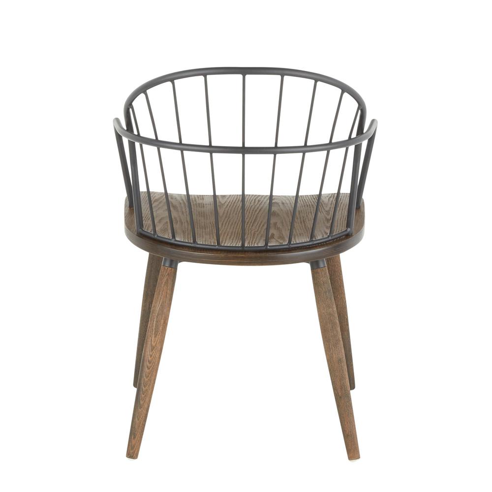 Dark Walnut Wood, Black Metal Riley Chair. Picture 4