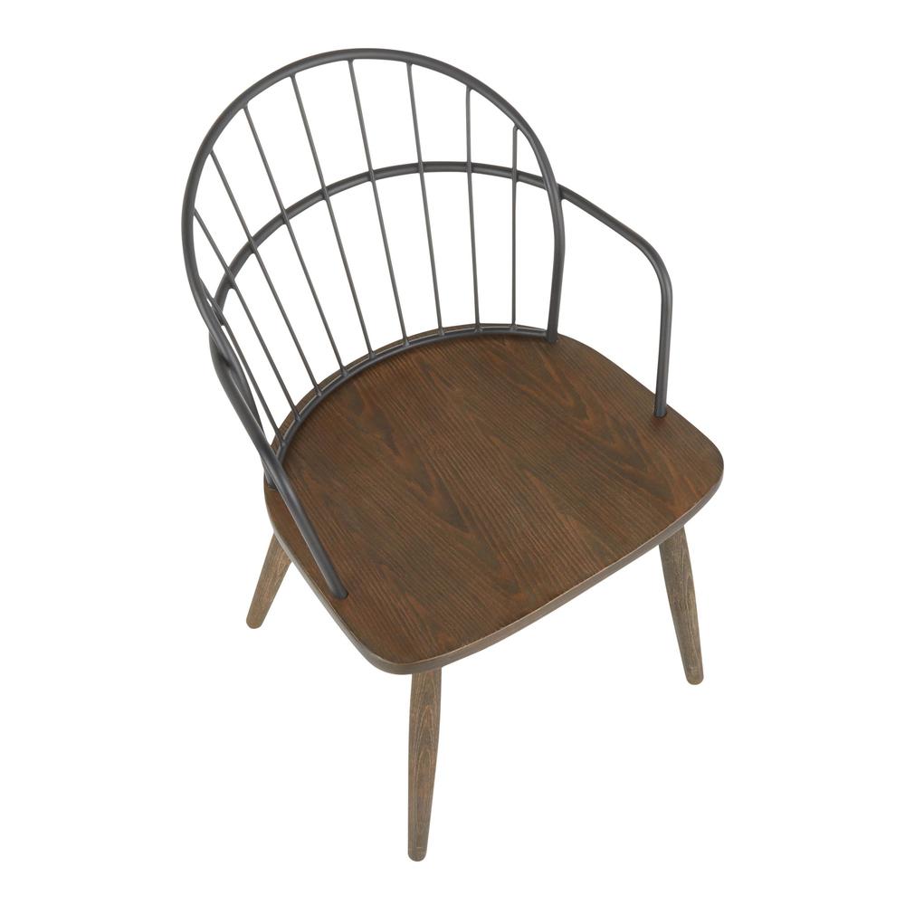 Dark Walnut Wood, Black Metal Riley Chair. Picture 6