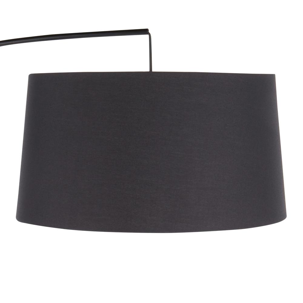 Walnut Wood, Black Metal, Black Linen Robyn Floor Lamp. Picture 7