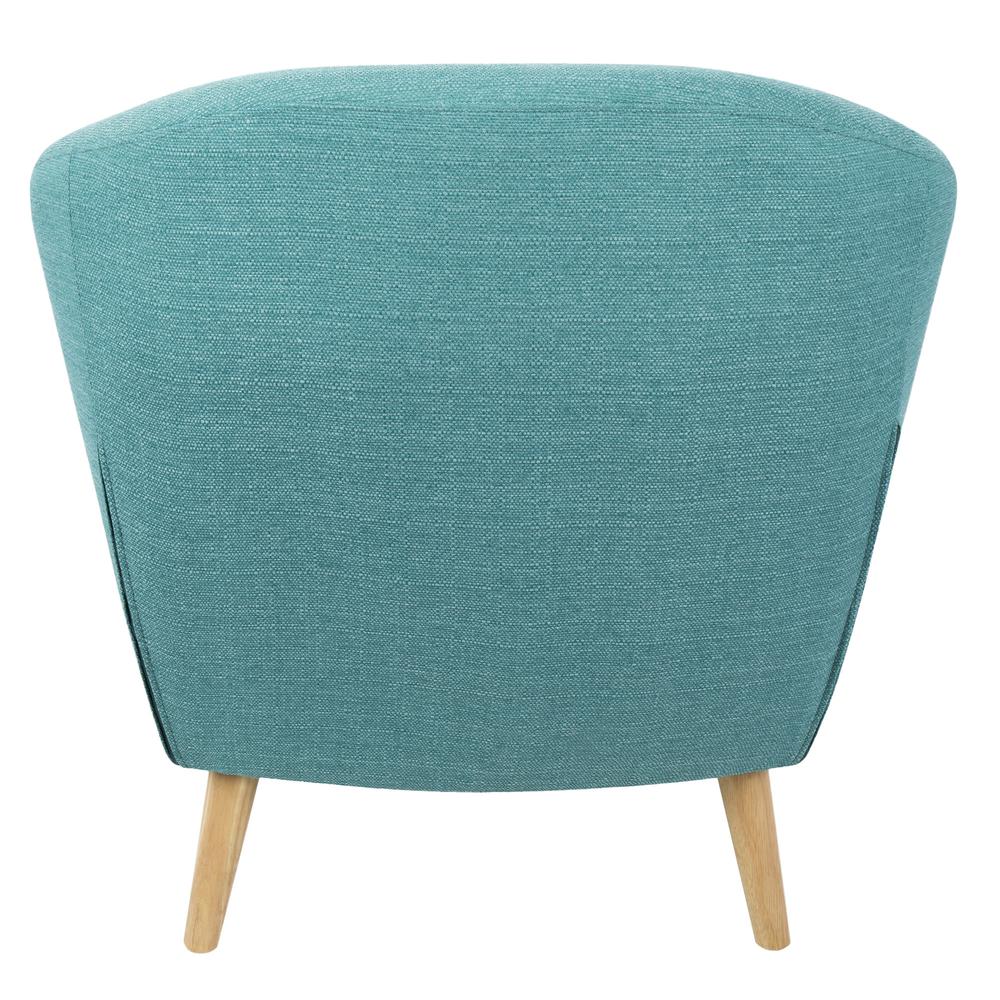 Natural Wood, Teal Fabric Rockwell Accent Chair. Picture 4