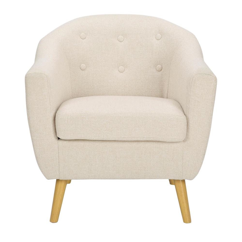 Natural Wood, Cream Fabric Rockwell Chair. Picture 4